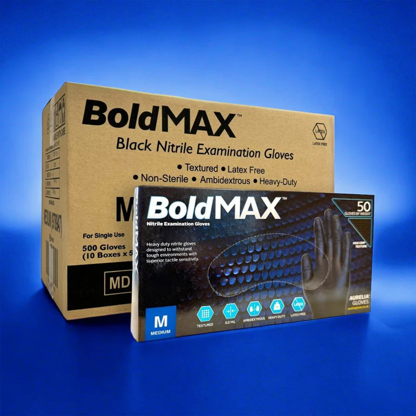 BOLD MAX - BLACK NITRILE GLOVES - POWDER FREE BOLD MAX - BLACK NITRILE GLOVES - POWDER FREE - Image 1