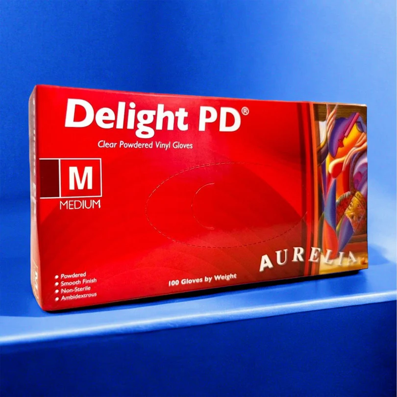 DELIGHT - VINYL GLOVES - POWDERED DELIGHT - VINYL GLOVES - POWDERED - Image 1