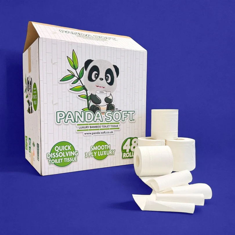 PANDA SOFT - 48 X BAMBOO TOILET ROLLS - 3 PLY PANDA SOFT - 48 X BAMBOO TOILET ROLLS - 3 PLY - Image 1